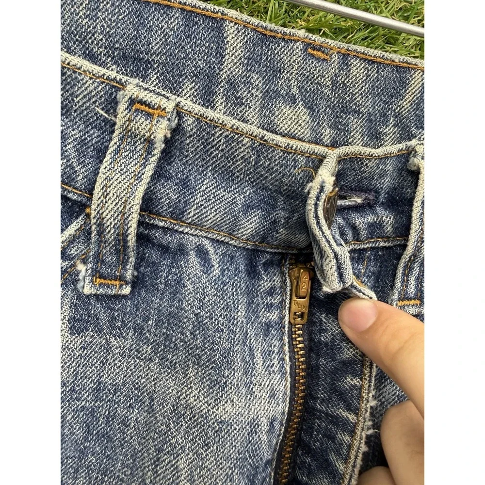 Vintage 70s Levis Orange Tab 684 Jeans Mens 30x30 Patchwork Bell Bottom Flared